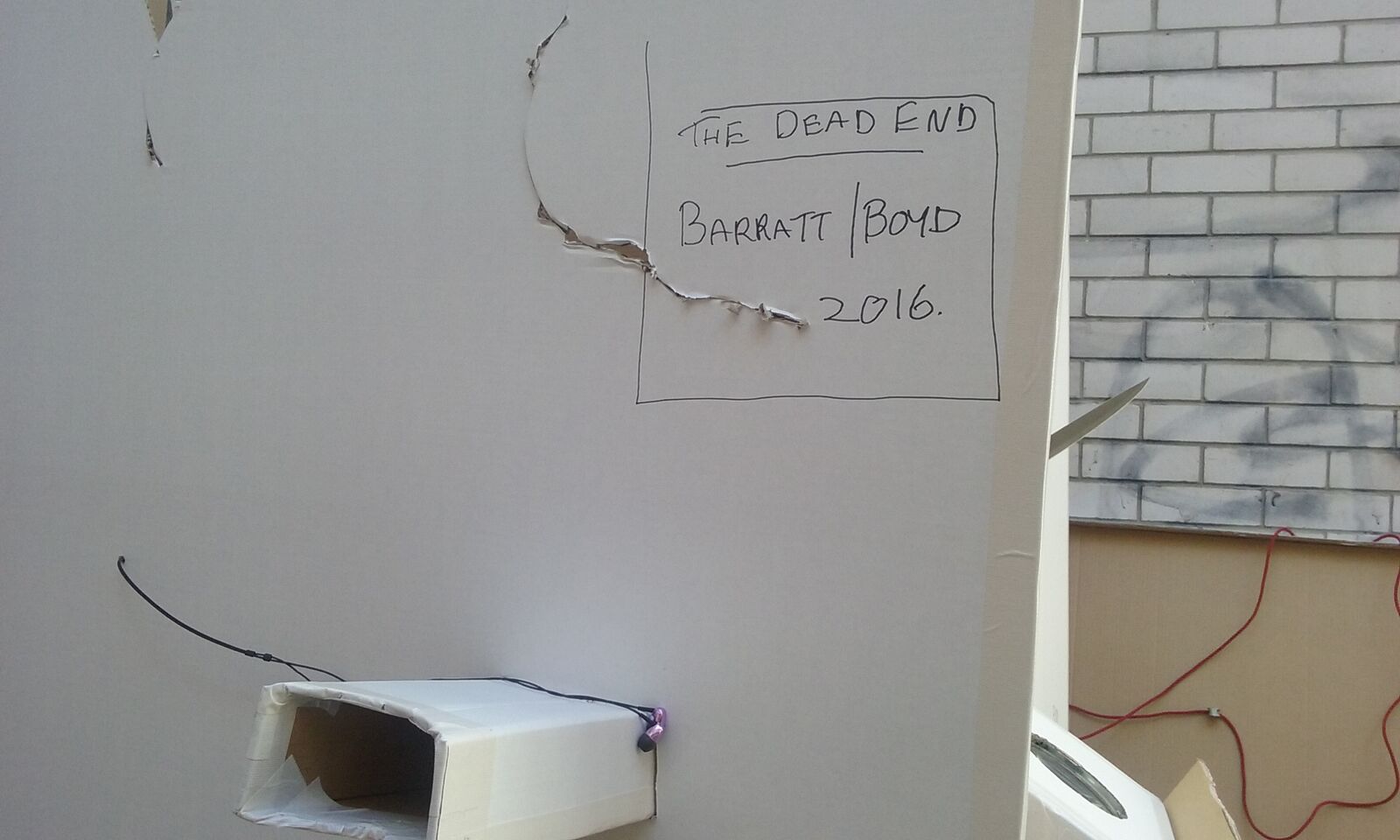 the dead end — installation detail, Barratt | Boyd, 2016